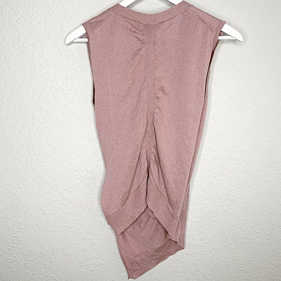 BCBGMAXAZRIA Ksana Silk-Cashmere Sleeveless Wrap Vest in Mauve Rose - Picture 4 of 8